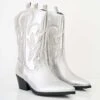 Public Desire Calabasas Western Embroideknee High Pointed Toe Cowboy Boots In Silver For Women -Desirelic Store 208515878 1 silver