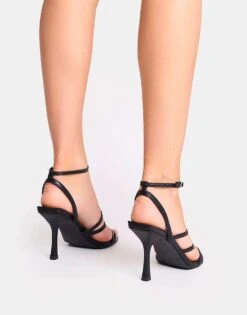 Public Desire Free Spirit Strappy Round Toe Mid Heels In Black For Women -Desirelic Store 208516232 4