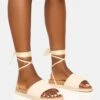 Public Desire Super Yacht Patterned Lace Up Sandal In Cream For Women -Desirelic Store 208516307 1 cream