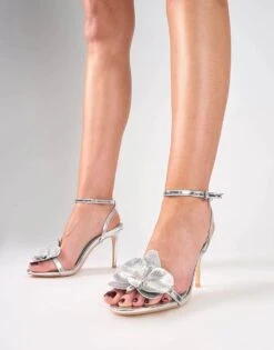 Public Desire Mica Chrome Orchid Barely There Heels In Silver For Women -Desirelic Store 208516356 3