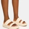 Public Desire Cierra Double Strap Patterned Platform Sandal In Cream For Women -Desirelic Store 208516423 1 cream