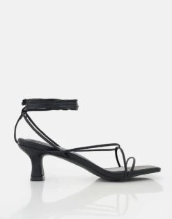 Public Desire Shibuya Snake Texture Pu Square Toe Lace Up Low Heels In Black Snake For Women -Desirelic Store 208516438 1 blacksnake 1