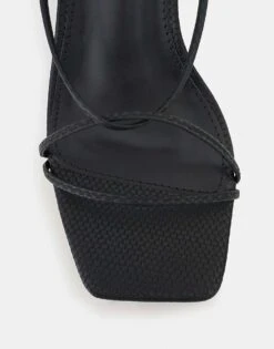 Public Desire Shibuya Snake Texture Pu Square Toe Lace Up Low Heels In Black Snake For Women -Desirelic Store 208516438 3