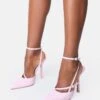 Public Desire Idol Patent Buckle Strappy Detail Stiletto Court High Heels In Pink For Women -Desirelic Store 208516488 1 pink