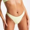 Public Desire Crinkle Knot Detail High Leg Bikini Bottom In Lemon For Women -Desirelic Store 24308970 1 lemon
